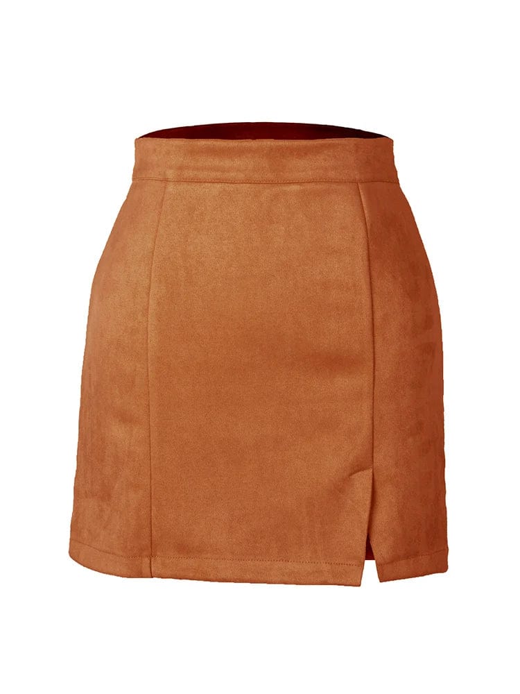 Teonclothingshop A Line Suede Mini Skirts For Women 2024