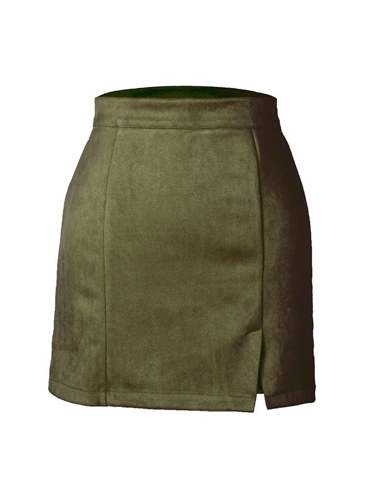 Teonclothingshop A Line Suede Mini Skirts For Women 2024