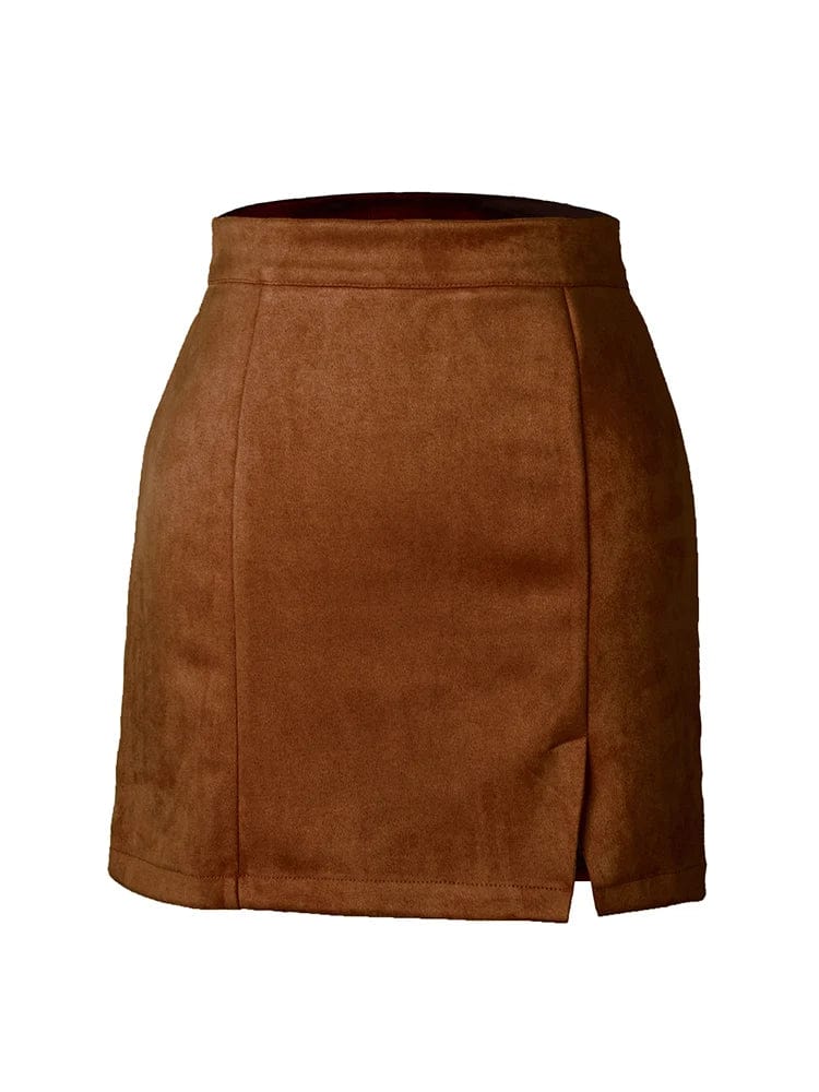 Teonclothingshop A Line Suede Mini Skirts For Women 2024