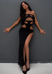Teonclothingshop Black Halter Cut-Out Dress
