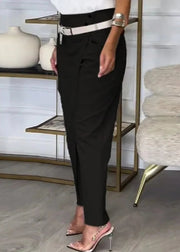 Teonclothingshop Casual Button High-waisted Women's Pants