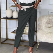 Teonclothingshop Casual Button High-waisted Women's Pants