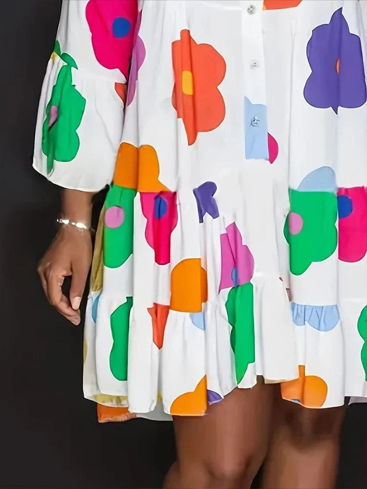 Teonclothingshop Chic Floral Midi Dress for Autumn