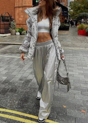 Teonclothingshop Chic Silver Women Pants