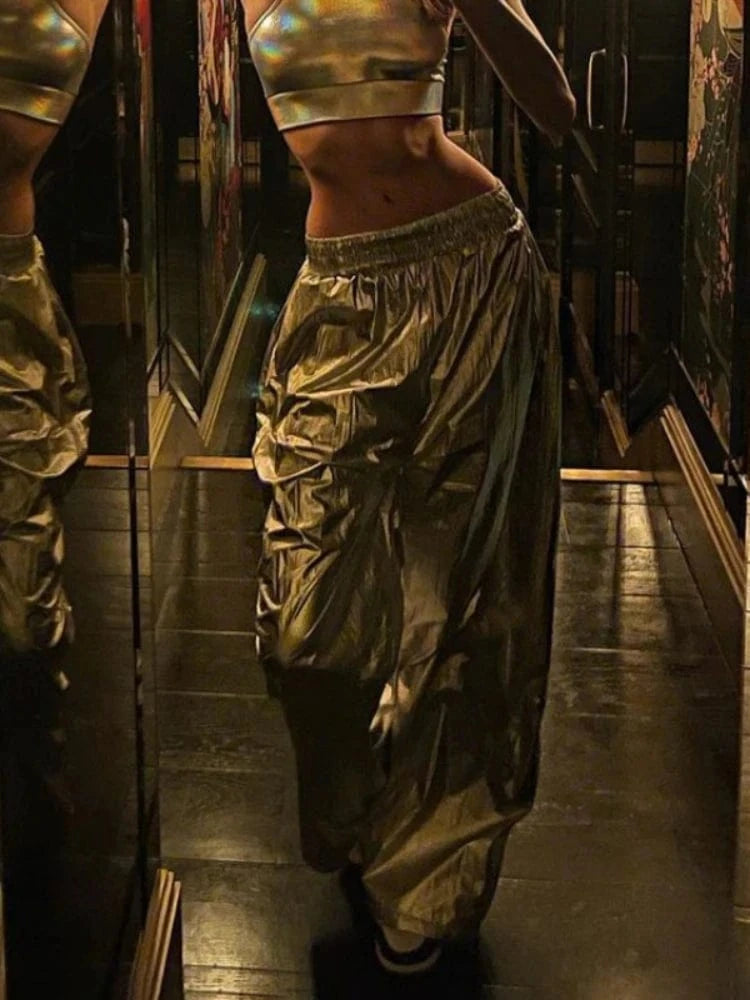 Teonclothingshop Chic Silver Women Pants