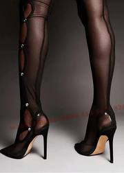 Teonclothingshop Elegant Pearl Stiletto Sandals