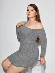 Teonclothingshop Elegant Ribbed Dress for Curvy Women