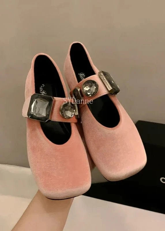 Teonclothingshop Fashion Rhinestone Square Toe Mary Jane Shoes