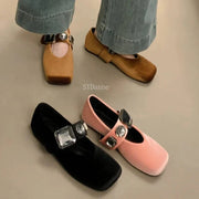 Teonclothingshop Fashion Rhinestone Square Toe Mary Jane Shoes