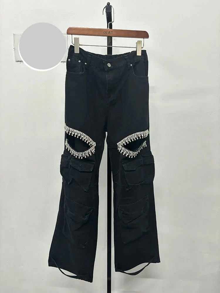 Teonclothingshop Fashionable Hollowed-Out Jeans Women