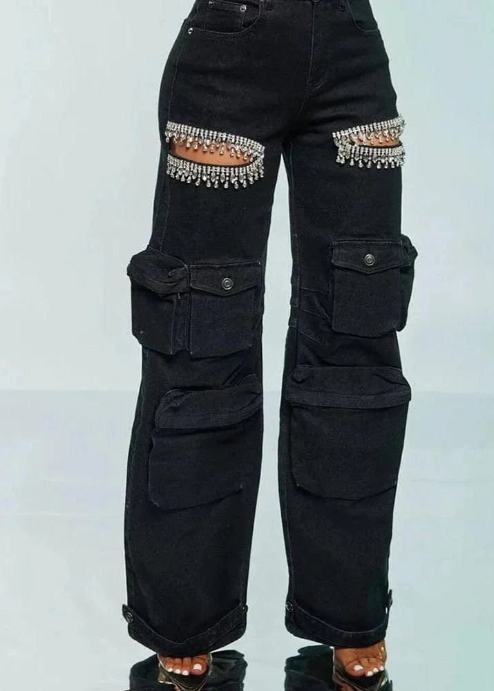 Teonclothingshop Fashionable Hollowed-Out Jeans Women