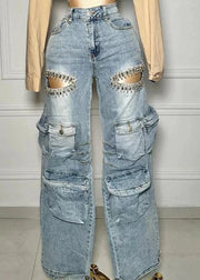 Teonclothingshop Fashionable Hollowed-Out Jeans Women