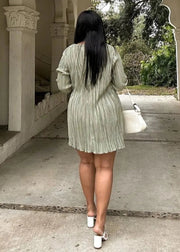 Teonclothingshop Flattering Pleated Dress for Curvy Women