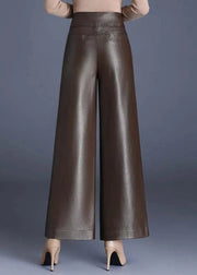 Teonclothingshop High Quality Women PU Leather Wed Leg Pants