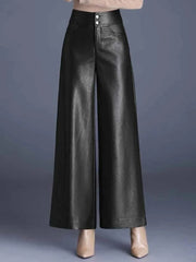 Teonclothingshop High Quality Women PU Leather Wed Leg Pants