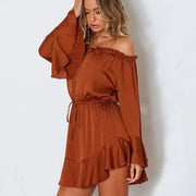 Teonclothingshop Ladies Bohemia Solid Color Elegant Dresses