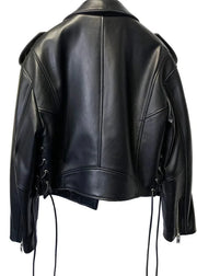 Black leather jacket on a white background