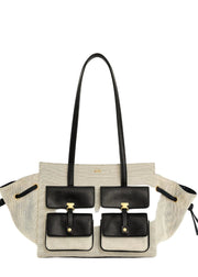 Handbag with black accents and 'JW PEI' branding on a white background