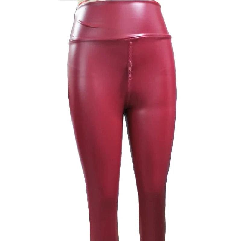 Teonclothingshop Leggings Women High Waist PU Leather