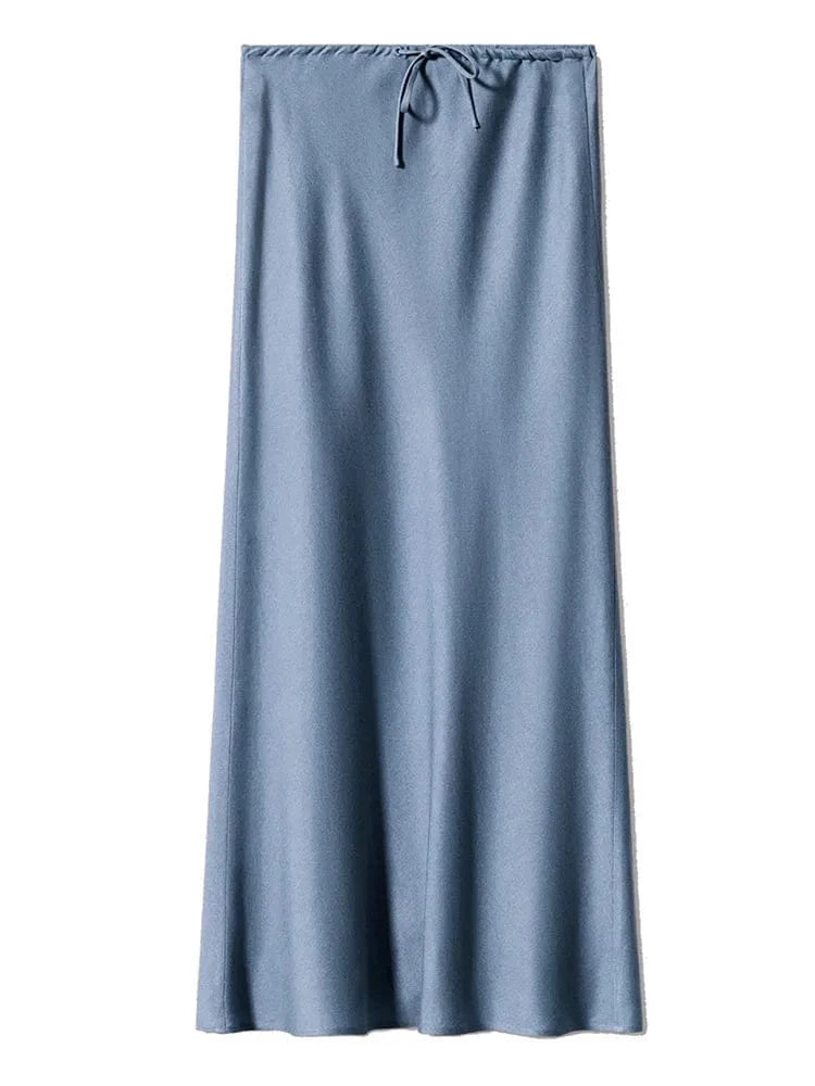 Teonclothingshop Long Black Satin Skirts For Women