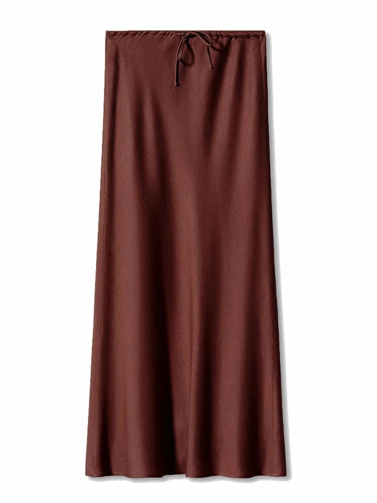 Teonclothingshop Long Black Satin Skirts For Women