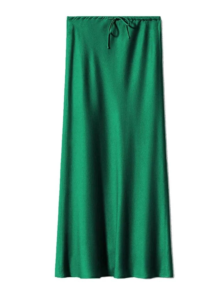 Teonclothingshop Long Black Satin Skirts For Women