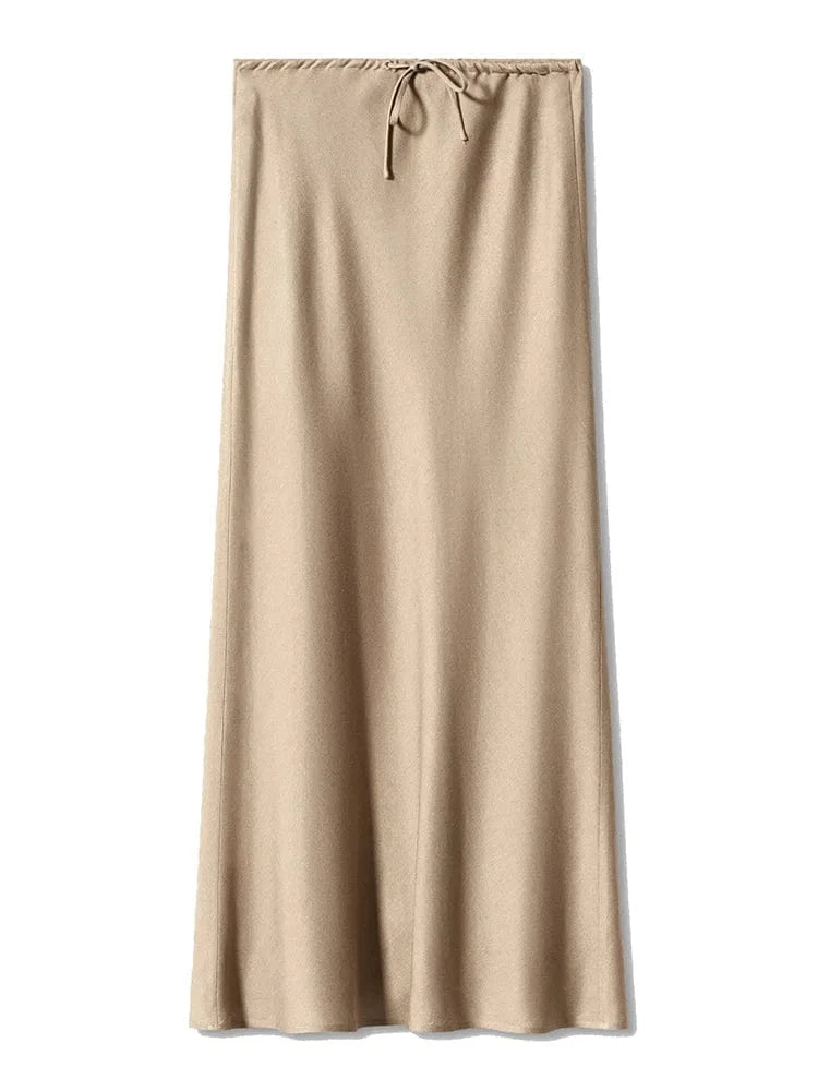 Teonclothingshop Long Black Satin Skirts For Women