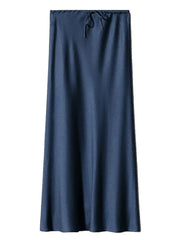 Teonclothingshop Long Black Satin Skirts For Women