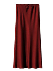 Teonclothingshop Long Black Satin Skirts For Women