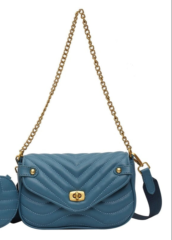 Teonclothingshop Luxury designer handbag for women 2 pcs/set Chain with embroidery thread