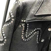 Teonclothingshop Luxury Rivet Tassel Leather Jacket