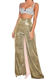 Teonclothingshop Metallic Sparkly Wide Leg Pants