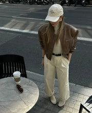 Teonclothingshop Padded Leather Jacket