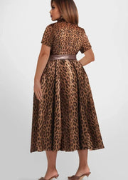 Teonclothingshop Plus Size Leopard Printed Dress for Women