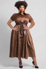 Teonclothingshop Plus Size Leopard Printed Dress for Women