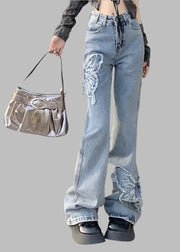 Teonclothingshop Retro Butterfly Embroidered Jeans