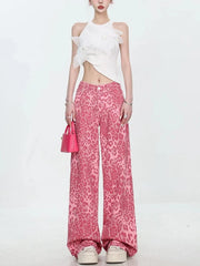 Teonclothingshop Streetwear Leopard Print Jeans Women Baggy