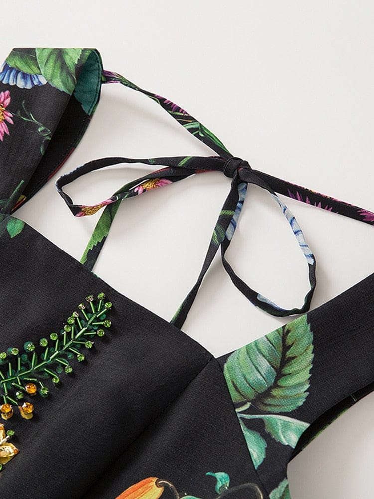 Teonclothingshop Summer loose dress for women with square collar, sleeveless