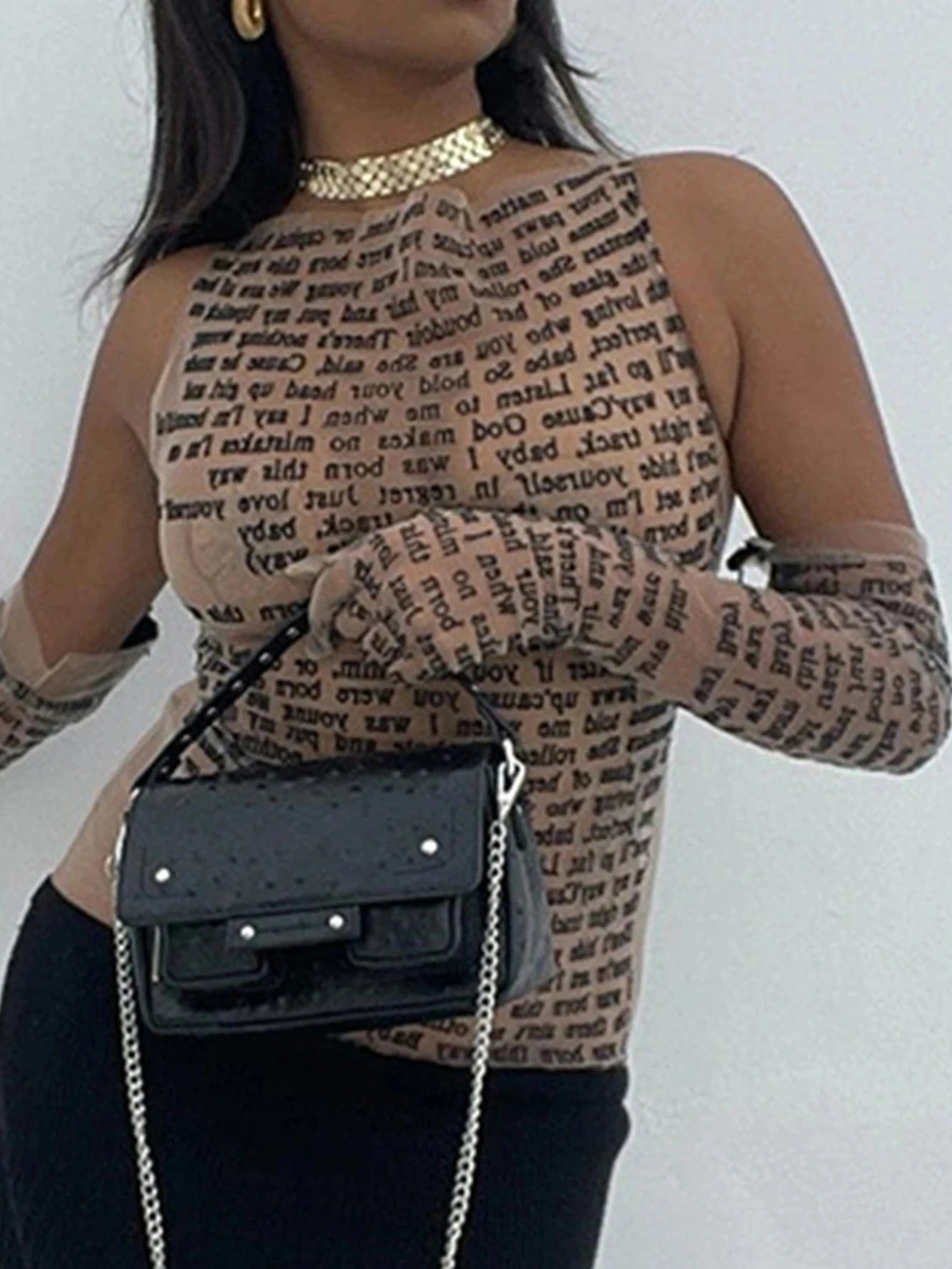 Teonclothingshop Summer transparent cropped top with letter print