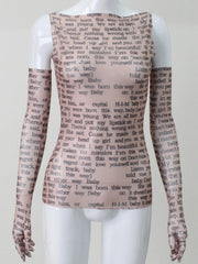 Teonclothingshop Summer transparent cropped top with letter print