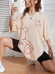 Teonclothingshop Teddy Bear Print Oversized Tee