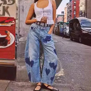 Teonclothingshop Trendy Blue Denim Mom Jeans