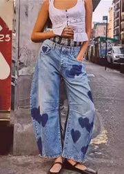 Teonclothingshop Trendy Blue Denim Mom Jeans