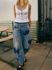 Teonclothingshop Trendy Blue Denim Mom Jeans