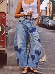 Teonclothingshop Trendy Blue Denim Mom Jeans