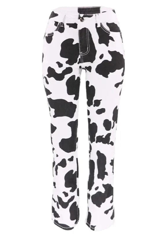 Teonclothingshop Trendy Cow Pattern Jeans