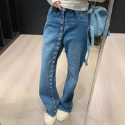 Teonclothingshop Trendy High-Waisted Loose Jeans for Women