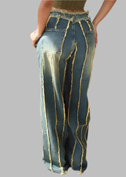 Teonclothingshop Trendy Patchwork Ripped Jeans for Ladies