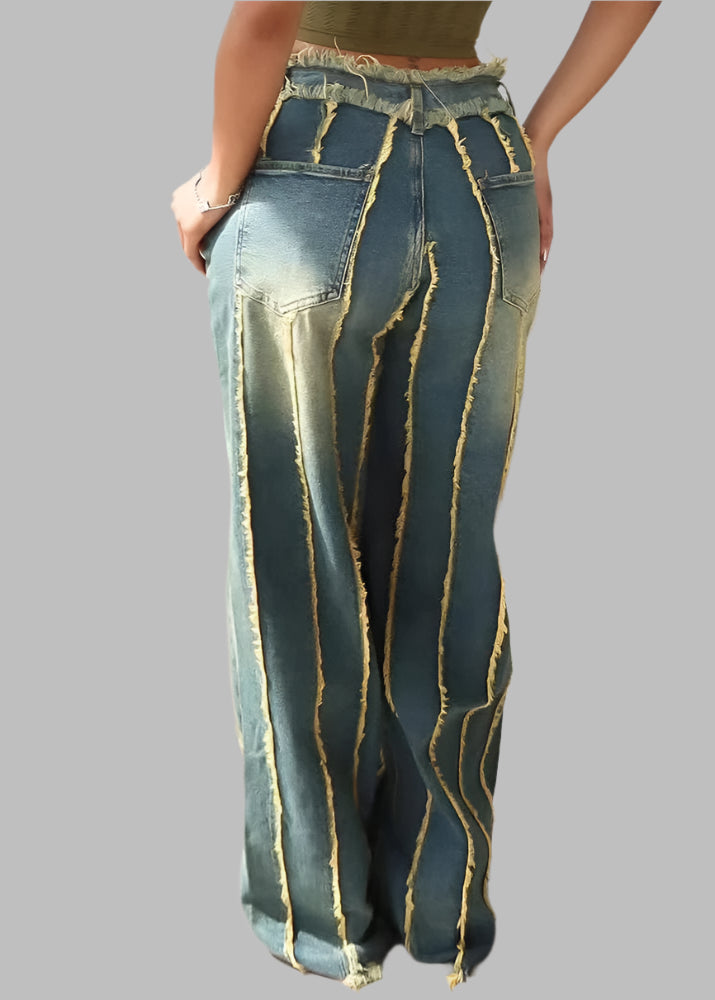 Teonclothingshop Trendy Patchwork Ripped Jeans for Ladies