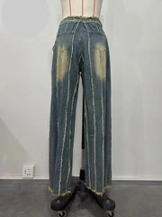 Teonclothingshop Trendy Patchwork Ripped Jeans for Ladies